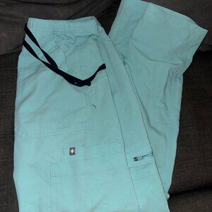 XS (WOMENS S) FIGS SCRUBS MENS CAIRO NEON BLUE